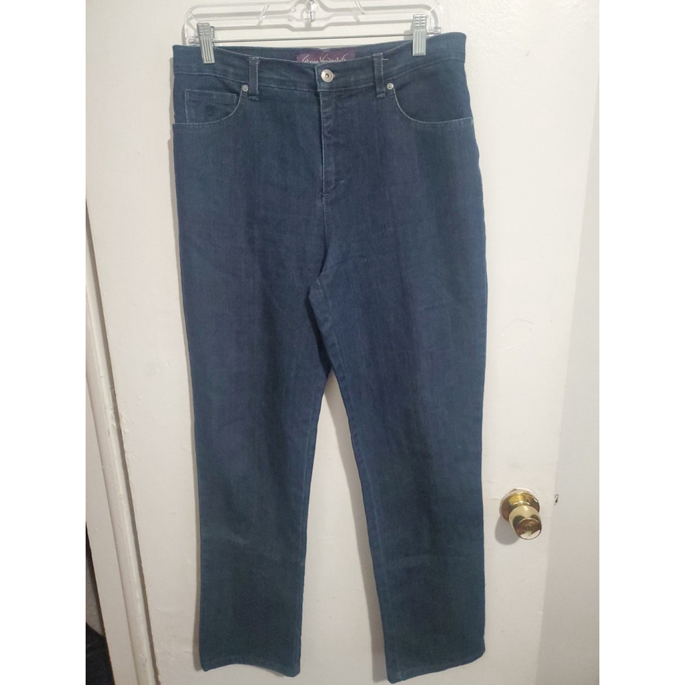 Gloria Vanderbilt Amanda Straight Jeans Women's Size 8 Blue High Rise 5-Pocket